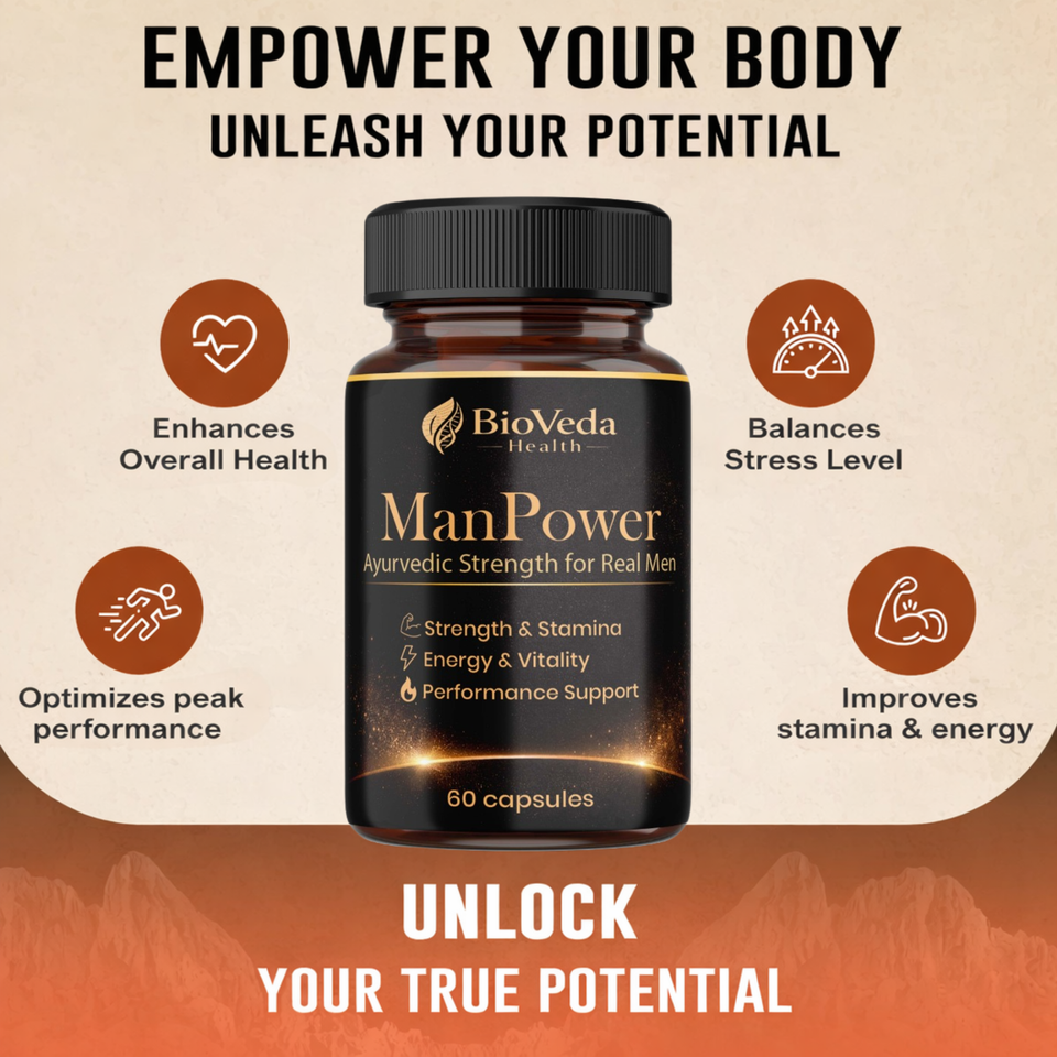 Man Power Natural Capsules for Men – Strength, Stamina, Energy, Vitality & Performance Support (60 Capsules)