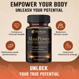 Man Power Natural Capsules for Men – Strength, Stamina, Energy, Vitality & Performance Support (60 Capsules)