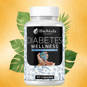 BioVeda Health Diabetes Wellness Capsules for Blood Sugar Support, Insulin Balance & Herbal Diabetic Care