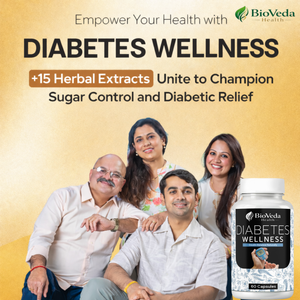 BioVeda Health Diabetes Wellness Capsules for Blood Sugar Support, Insulin Balance & Herbal Diabetic Care