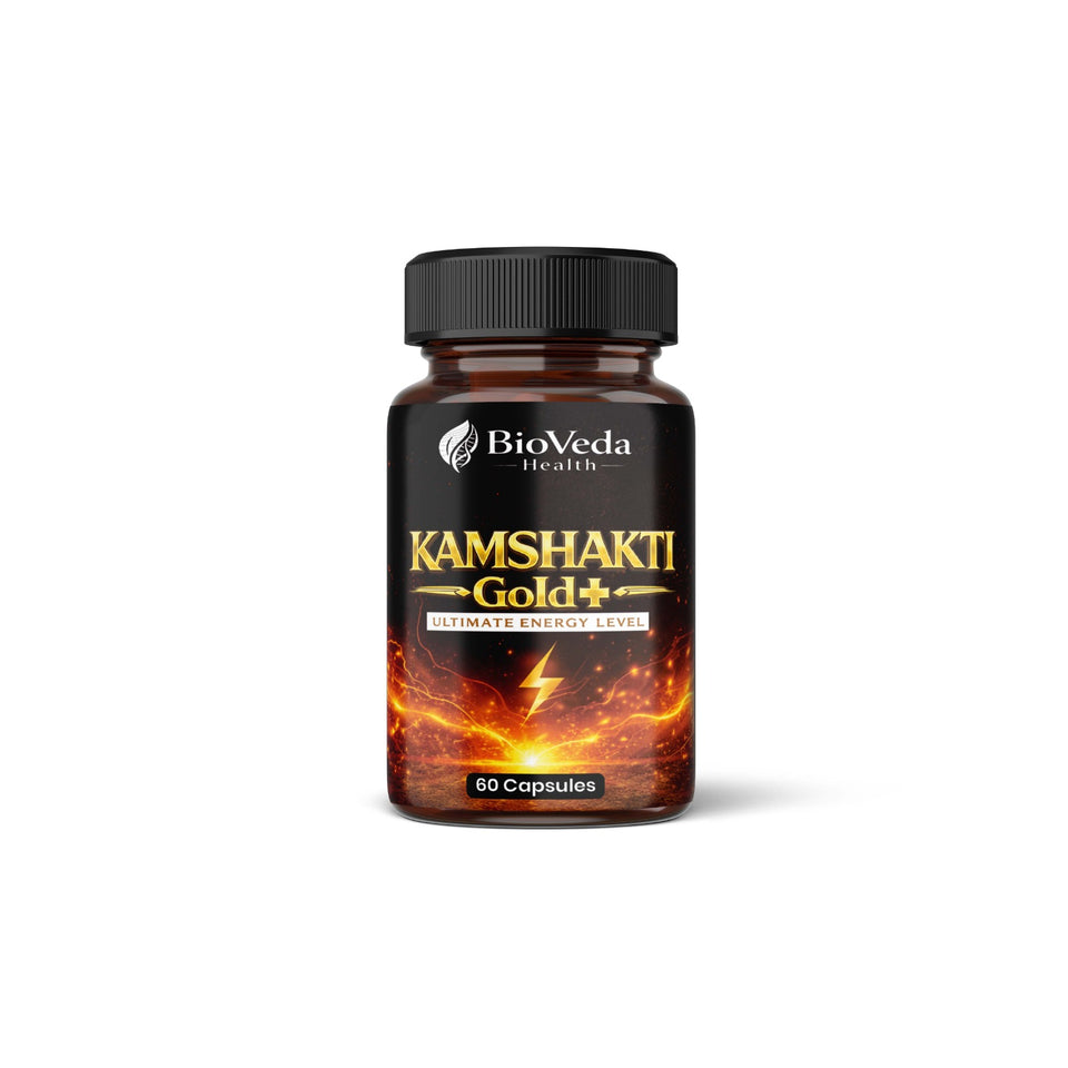 Kamshakti Gold + Capsules for Men | Natural Energy & Stamina Booster | Herbal Strength Formula | 60 Capsules