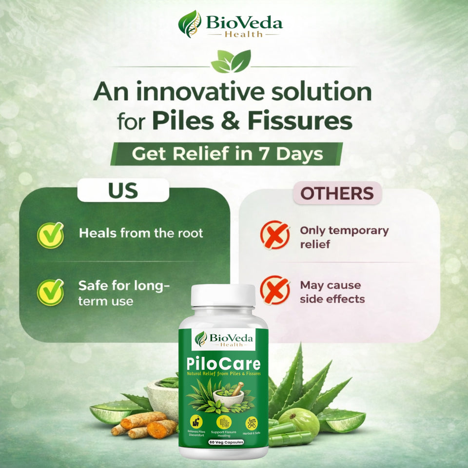 Pilo Care Natural Capsules for Piles & Fissures | Natural Relief from Pain, Bleeding & Swelling