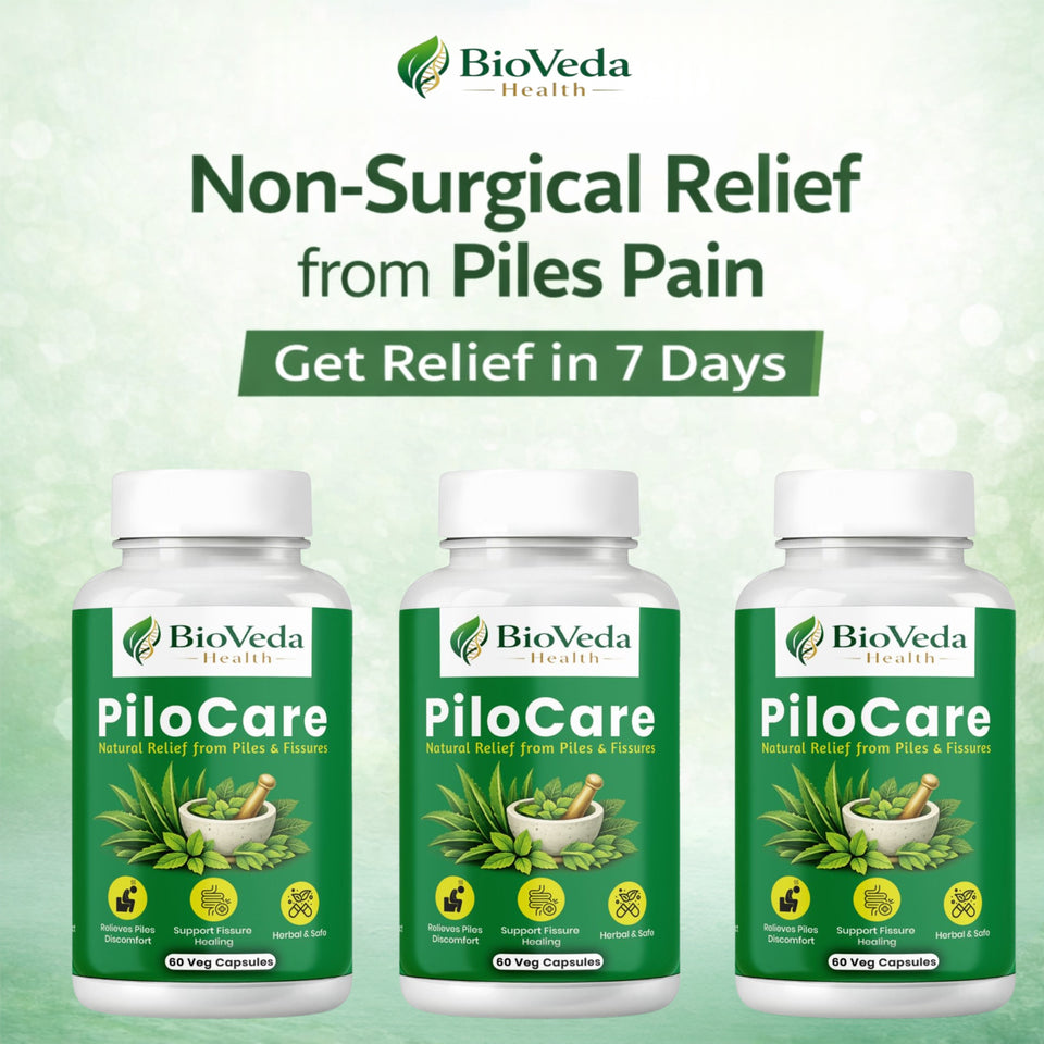 Pilo Care Natural Capsules for Piles & Fissures | Natural Relief from Pain, Bleeding & Swelling