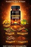 Kamshakti Gold + Capsules for Men | Natural Energy & Stamina Booster | Herbal Strength Formula | 60 Capsules
