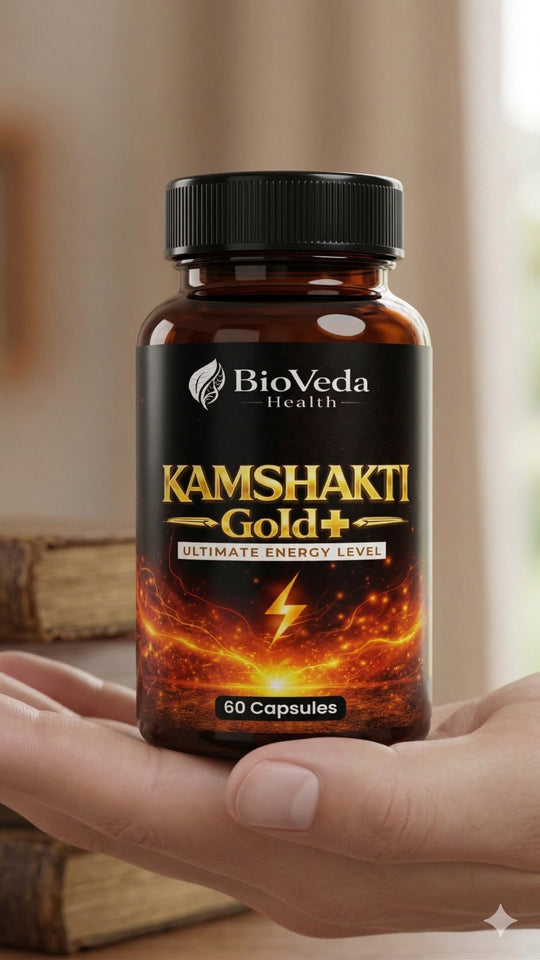 Kamshakti Gold + Capsules for Men | Natural Energy & Stamina Booster | Herbal Strength Formula | 60 Capsules